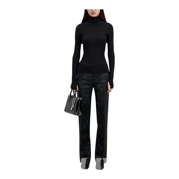 The Kooples Black Ribbed Turtleneck Sweater - Picture 10 of 13